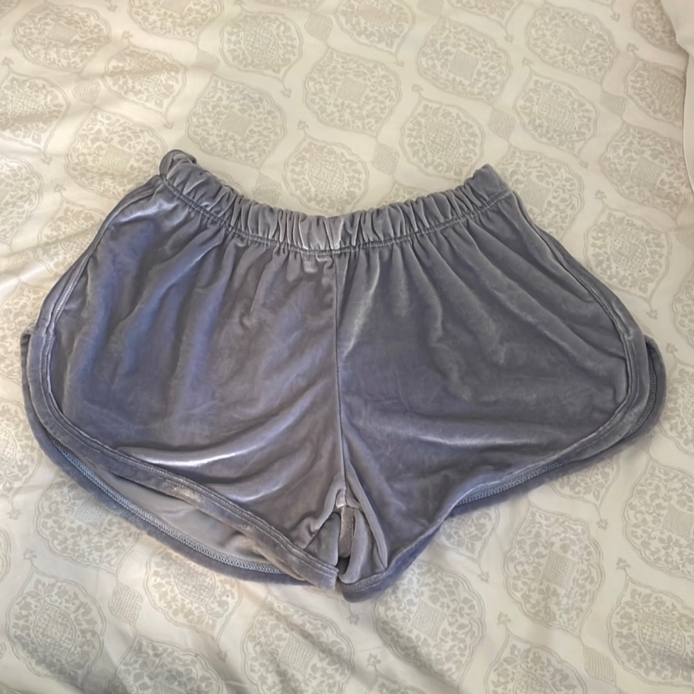 Grey velvet mini shorts. Brandy Melville “one size”. Super soft!